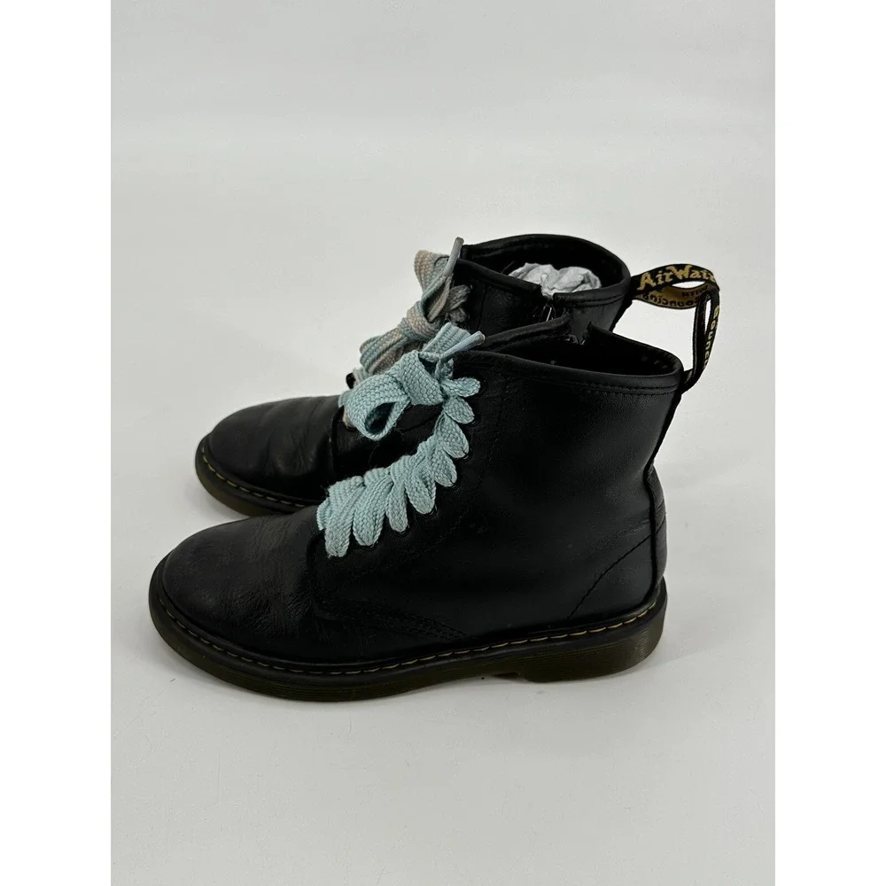 Lot of 2 Dr Martens 1460J Black Leather & Metallic Mid Combat Boot Junior Size 3